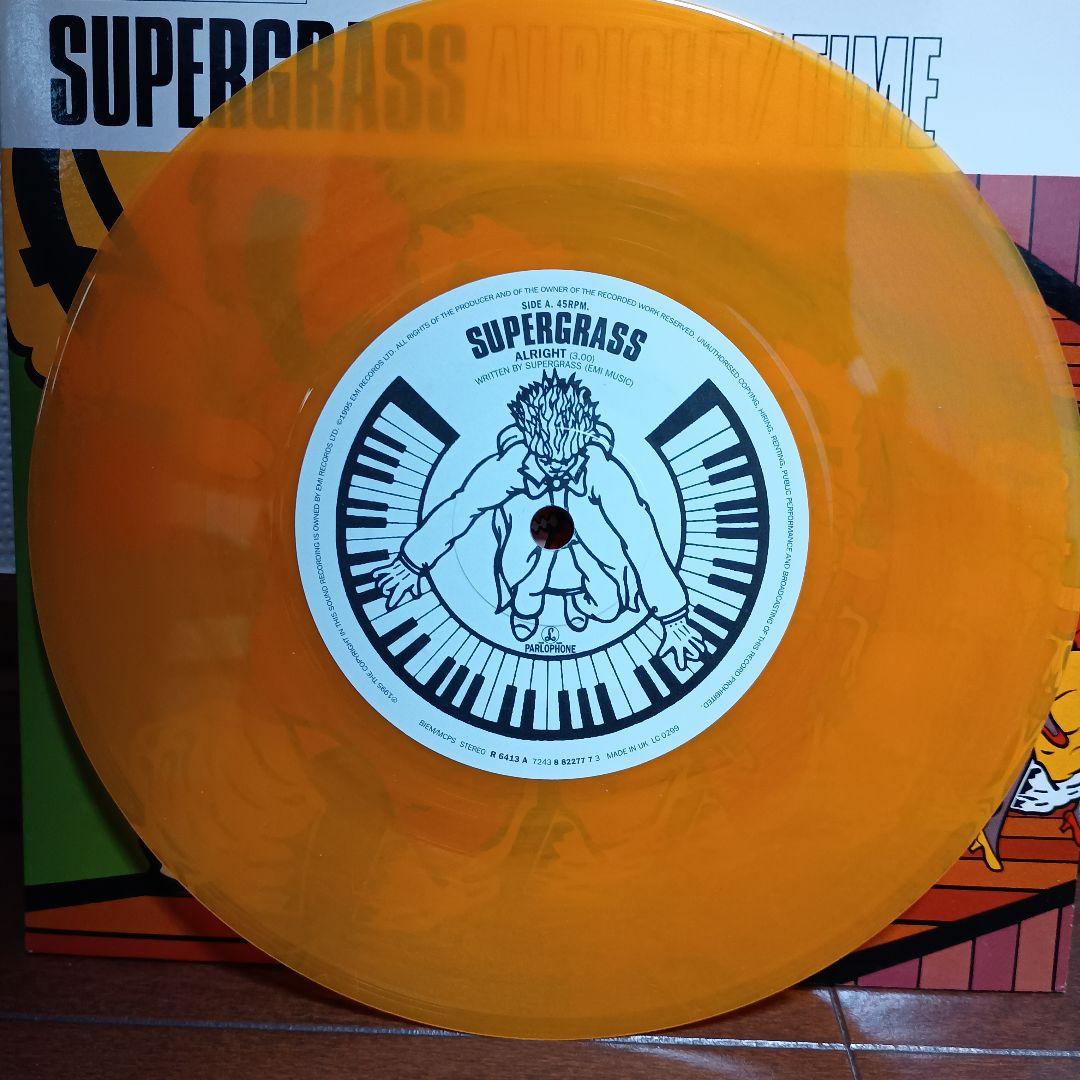 Supergrass Alright / Time 7" Vinyl Single Rare Orange Color Disc Britpop