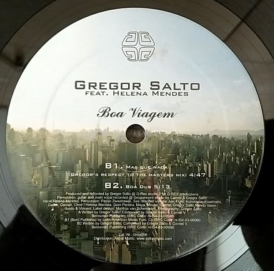 Gregor Salto - Boa Viagem 12" Vinyl Record G-Rex Music House Dance