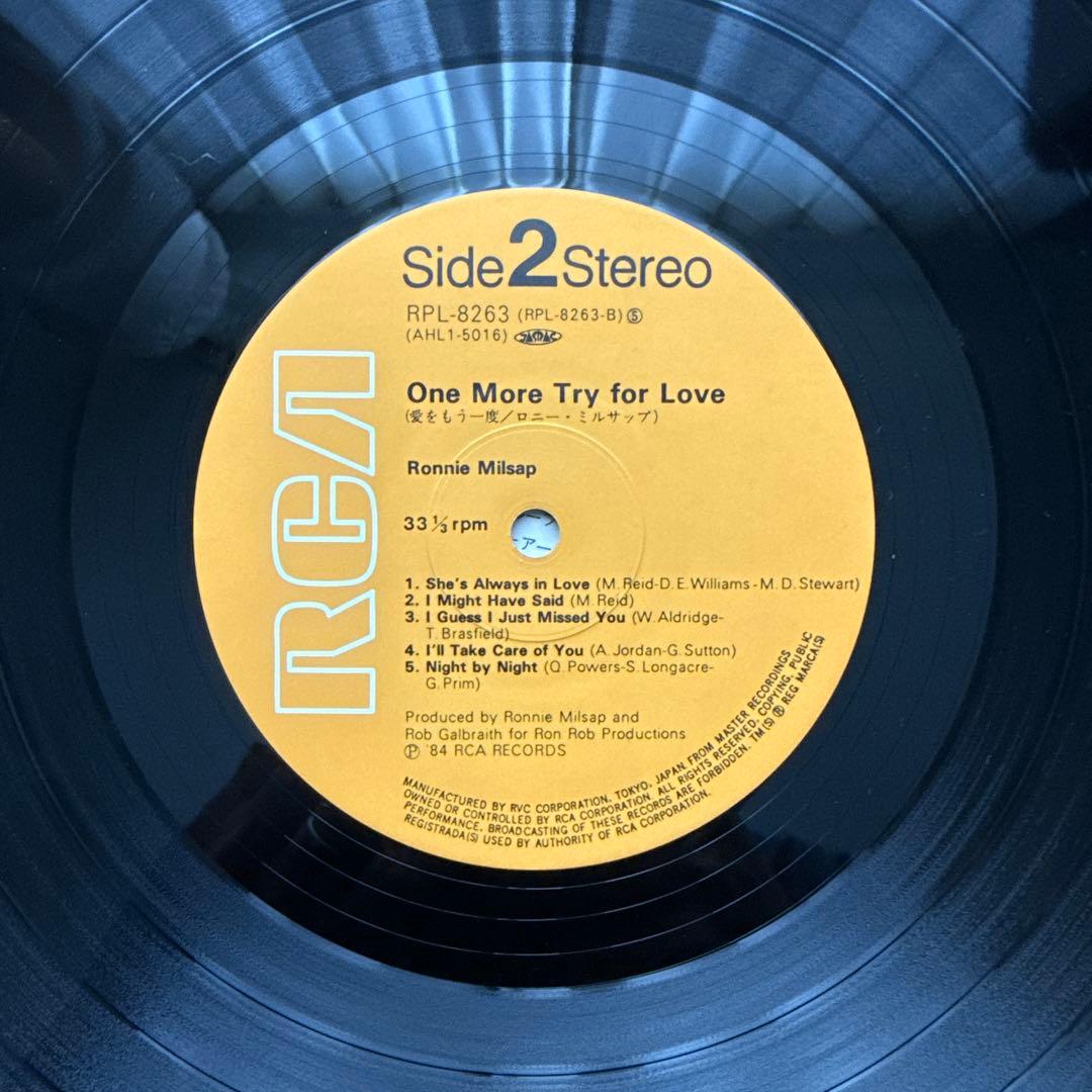 Ronnie Milsap - One More Try For Love Japan LP Vinyl Record with Obi & Insert