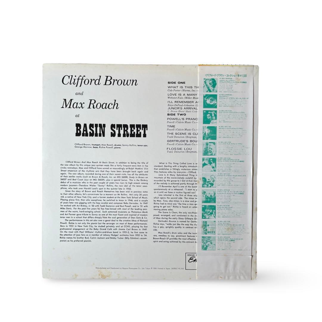 Clifford Brown & Max Roach At Basin Street Japan LP 15PJ-2013 w/ OBI & Insert