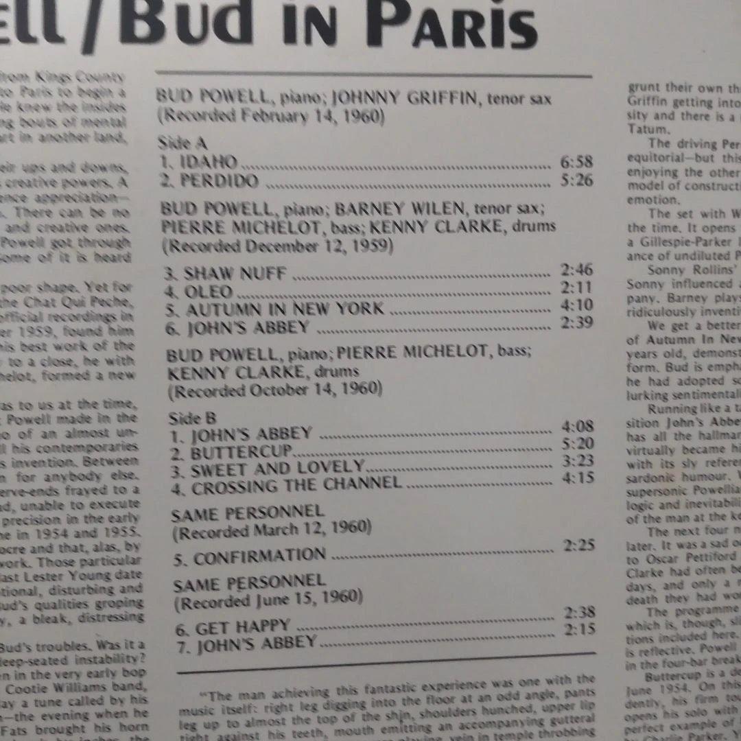 Bud Powell - Bud In Paris LP Japan Jazz Piano Xanadu Record