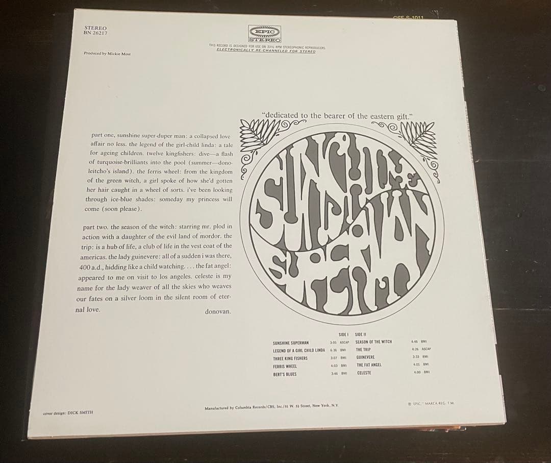 Donovan - Sunshine Superman Vinyl LP Folk Rock Psych Classic