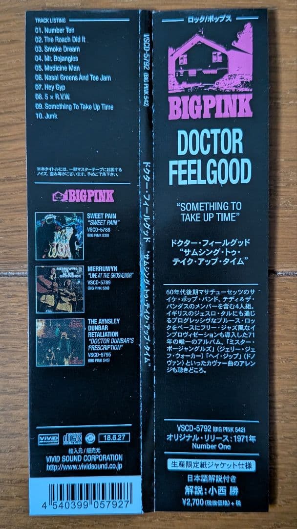 Doctor Feelgood - Something To Take Up Time CD Japan Paper Sleeve OBI