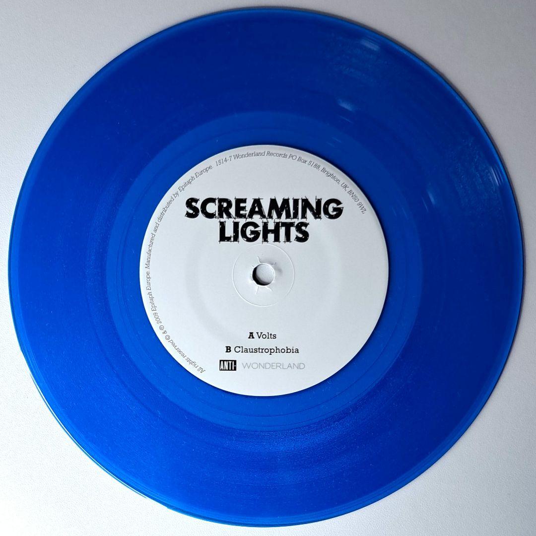 Screaming Lights - Volts / Claustrophobia - Blue Vinyl 7" Single 2009 UK Indie