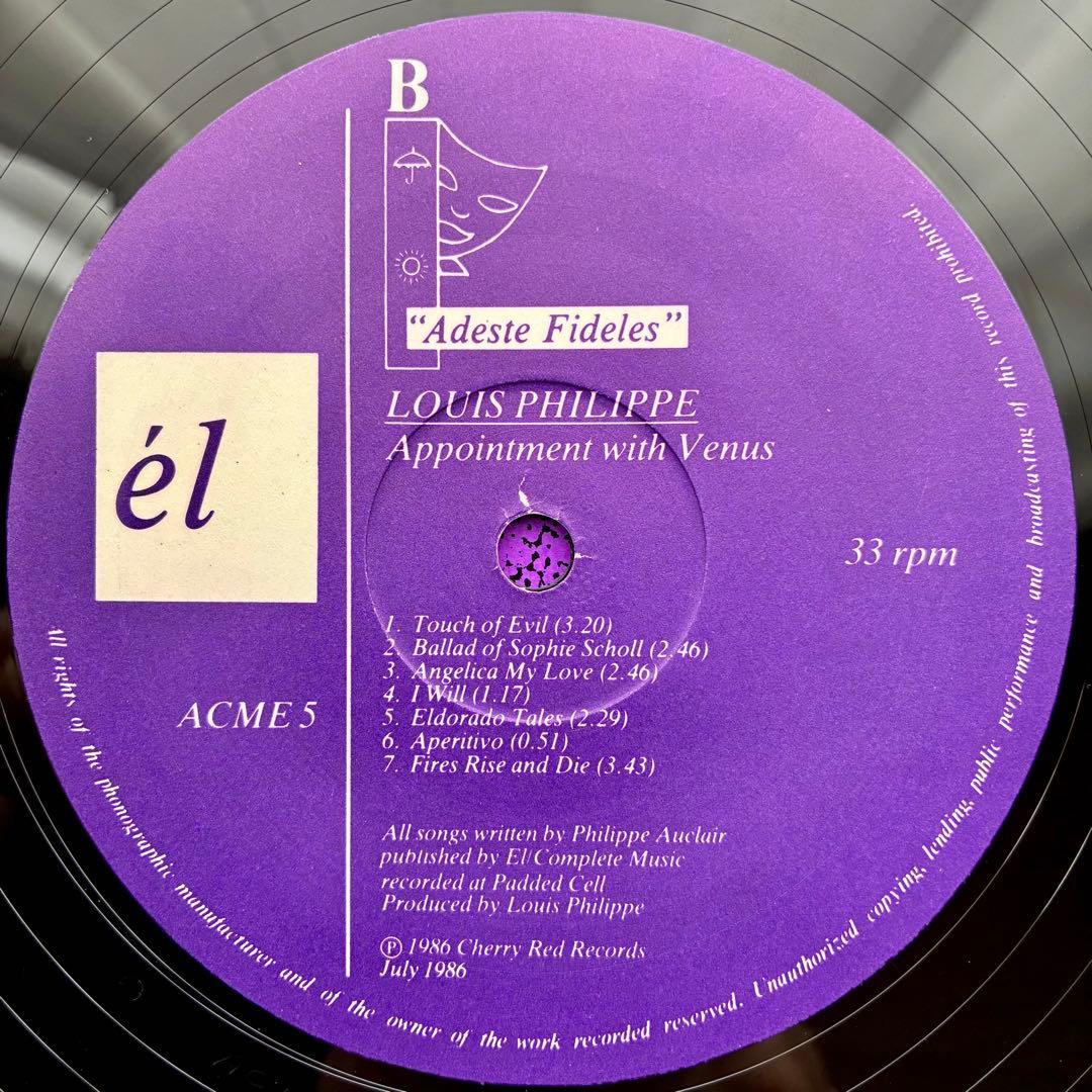 Louis Philippe - Appointment with Venus - Vinyl LP 1986 él Neo-Acoustic Indie Po