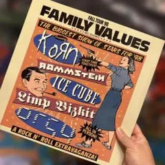 Family Values Tour '98 Vinyl LP Korn Rammstein Limp Bizkit Ice Cube Rare Yellow