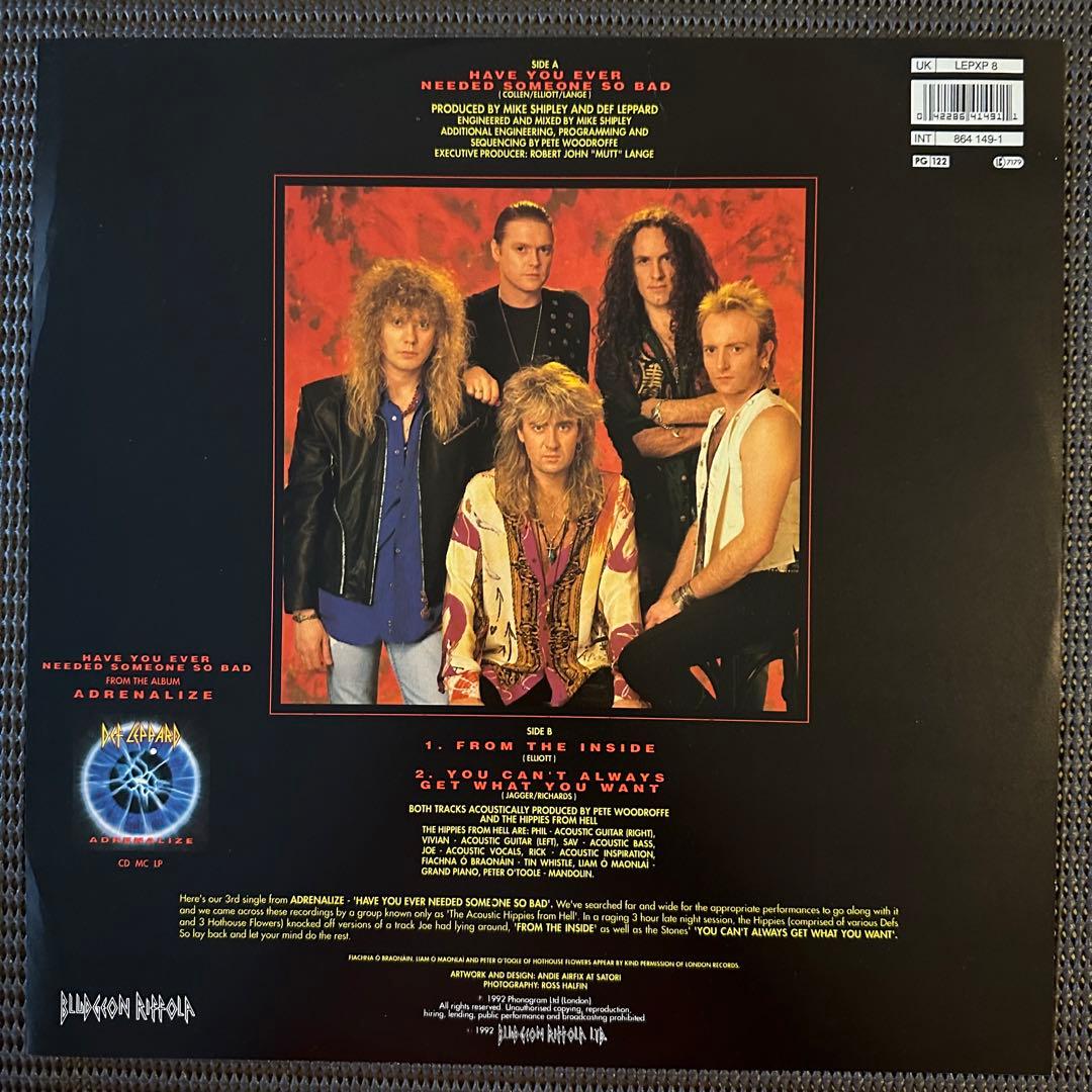 Def Leppard - Have You Ever Needed Someone So Bad 12" Picture Disc UK 1992