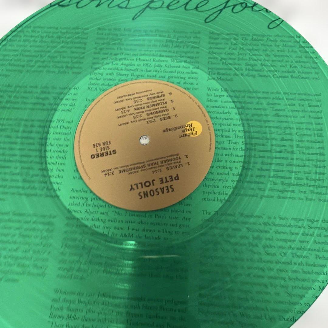 Pete Jolly - Seasons LP Light Green Vinyl Reissue Future Days Recordings