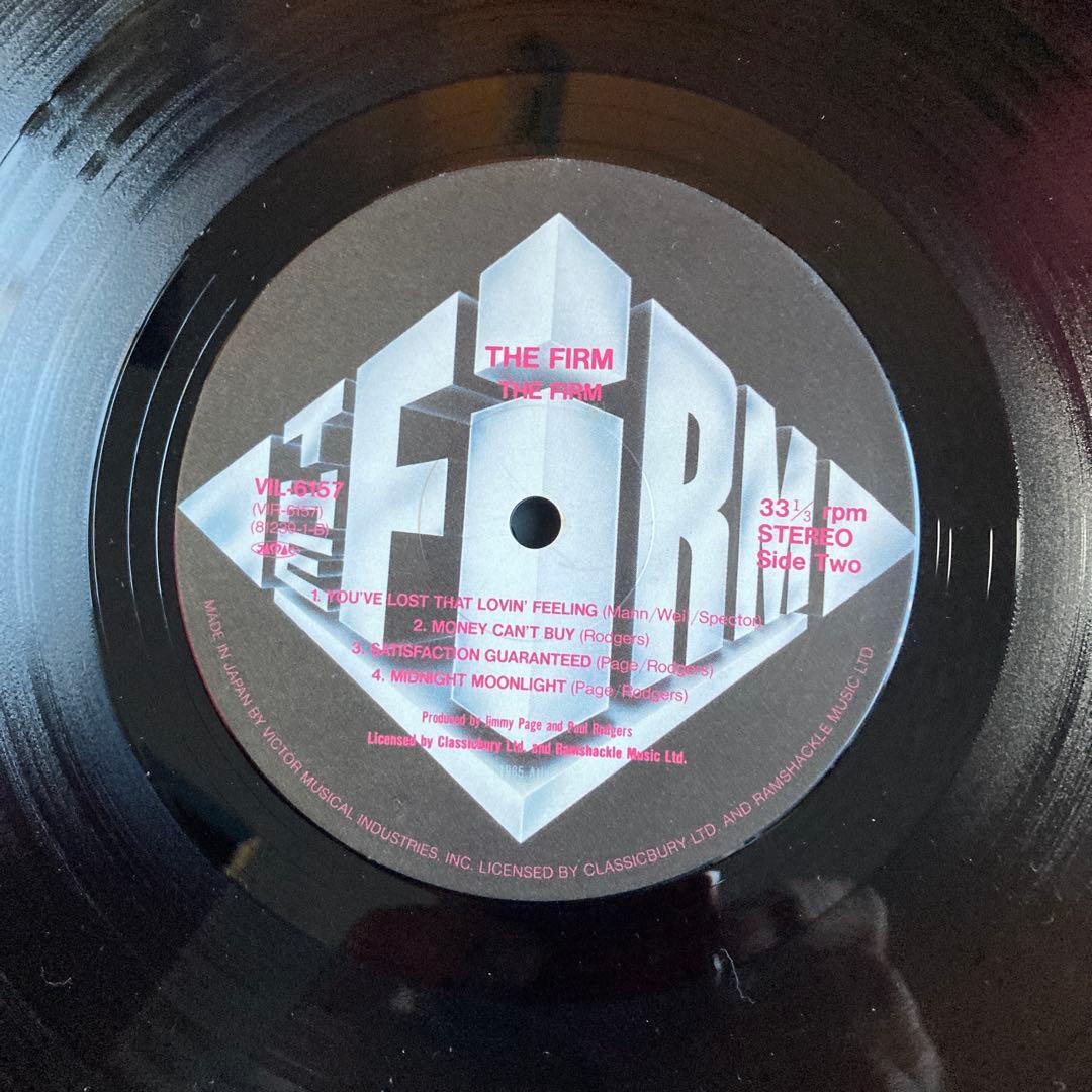 The Firm - The Firm Vinyl LP 1985 Japan VIL-6157 Jimmy Page Paul Rodgers