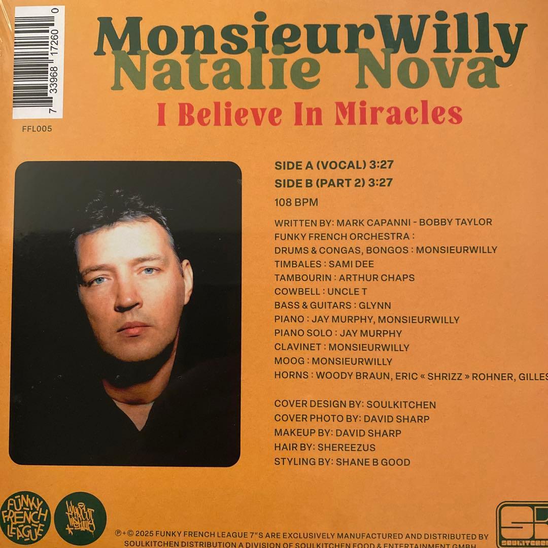 MonsieurWilly Natalie Nova I Believe In Miracles 7" Limited Color Vinyl