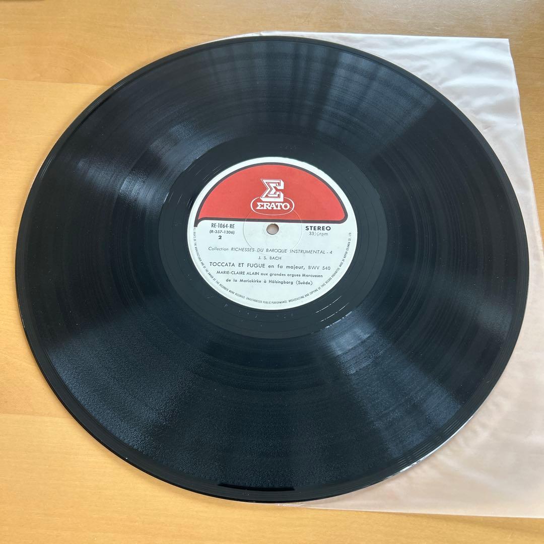 J.S. Bach Marie-Claire Alain Chefs-d'oeuvre de l'orgue LP Erato Japan Signed