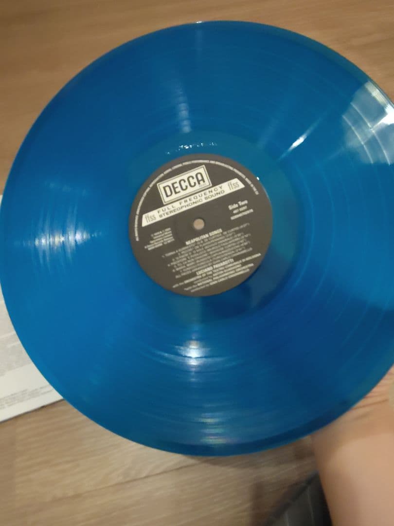 Luciano Pavarotti O Sole Mio LP Turquoise Blue Vinyl Decca Classical Record