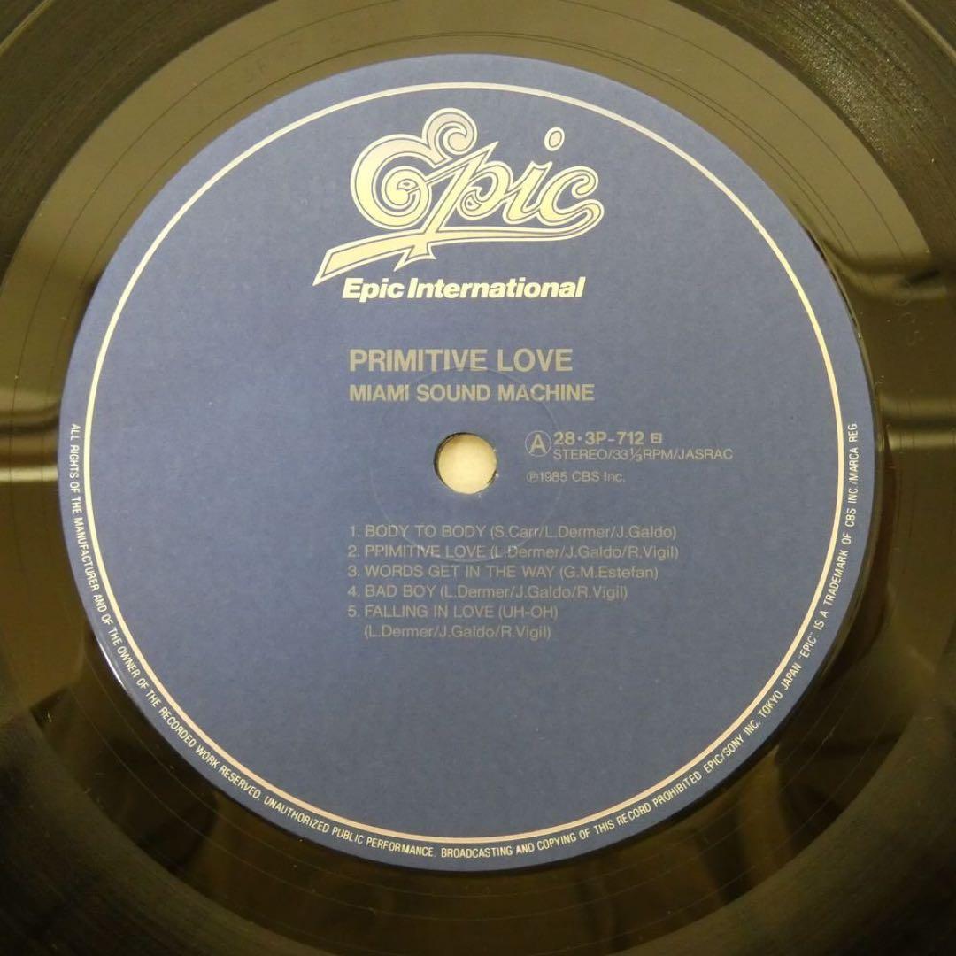 Miami Sound Machine - Primitive Love Vinyl LP Japan 1985 Epic 28-3P-712 With Obi