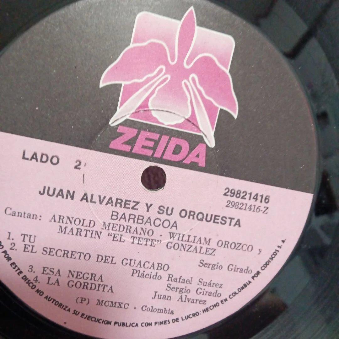 Juan Alvarez Y Su Orquesta - Barbacoa Vinyl LP 1990 Colombia Tropical Salsa