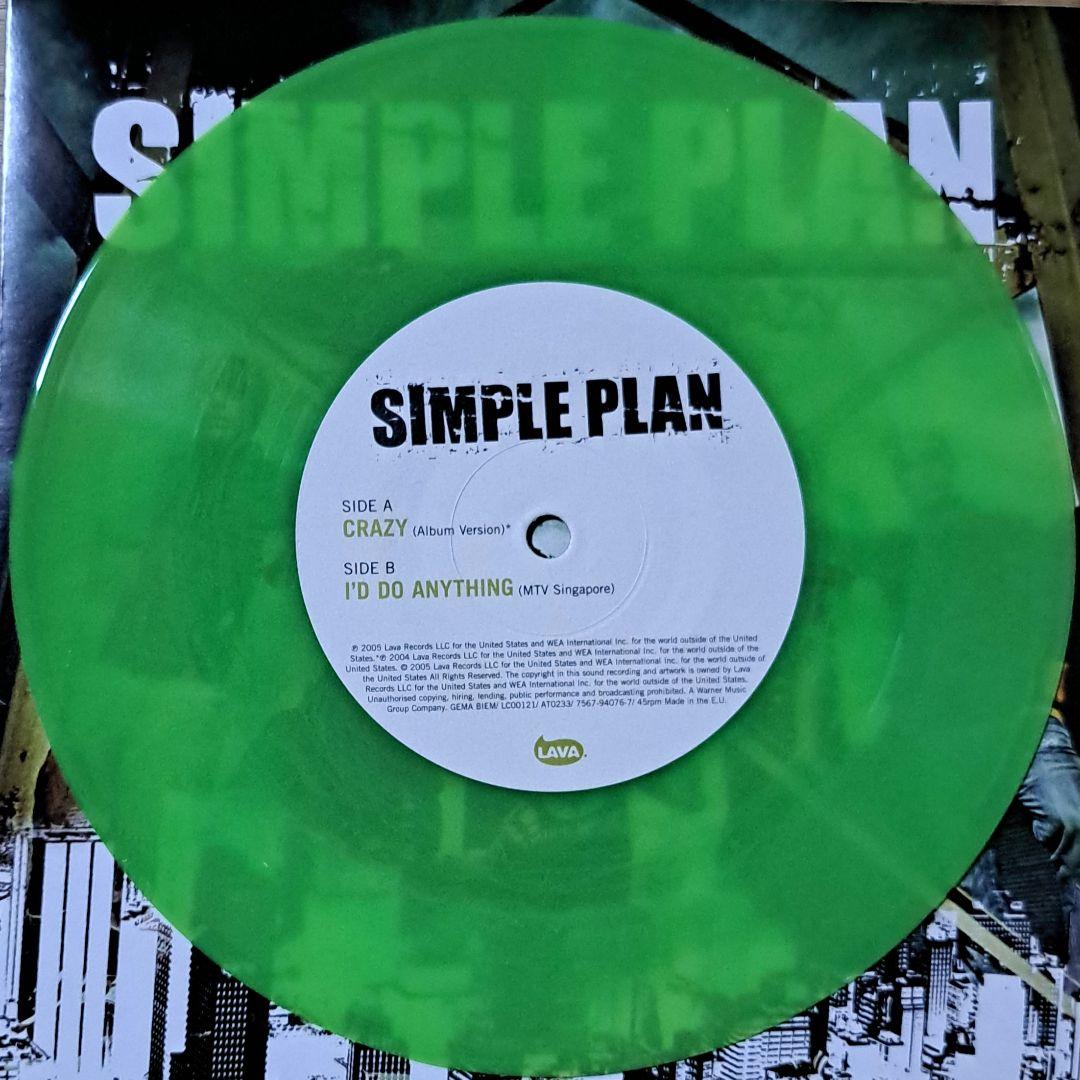 Simple Plan - Crazy / I'd Do Anything 7" Vinyl Record Green Color Limited Editio