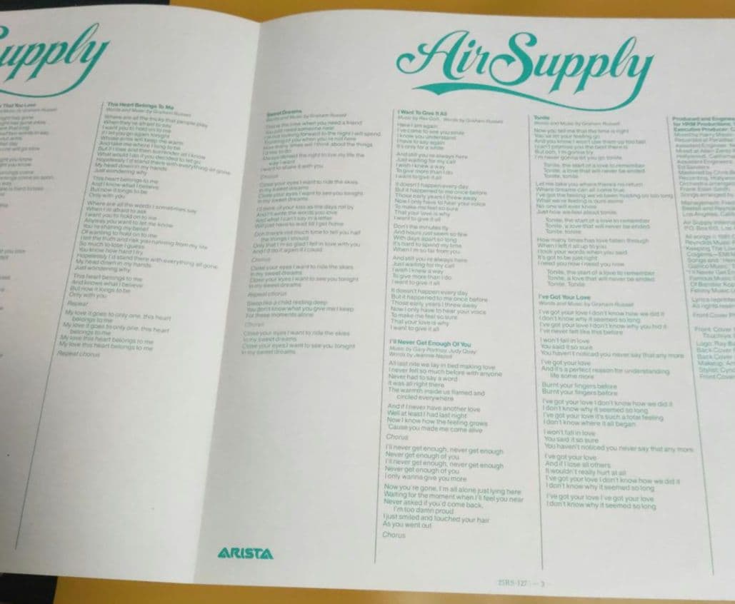 Air Supply - The One That You Love - Japan LP Vinyl Record w/ Obi - 1981 Pop