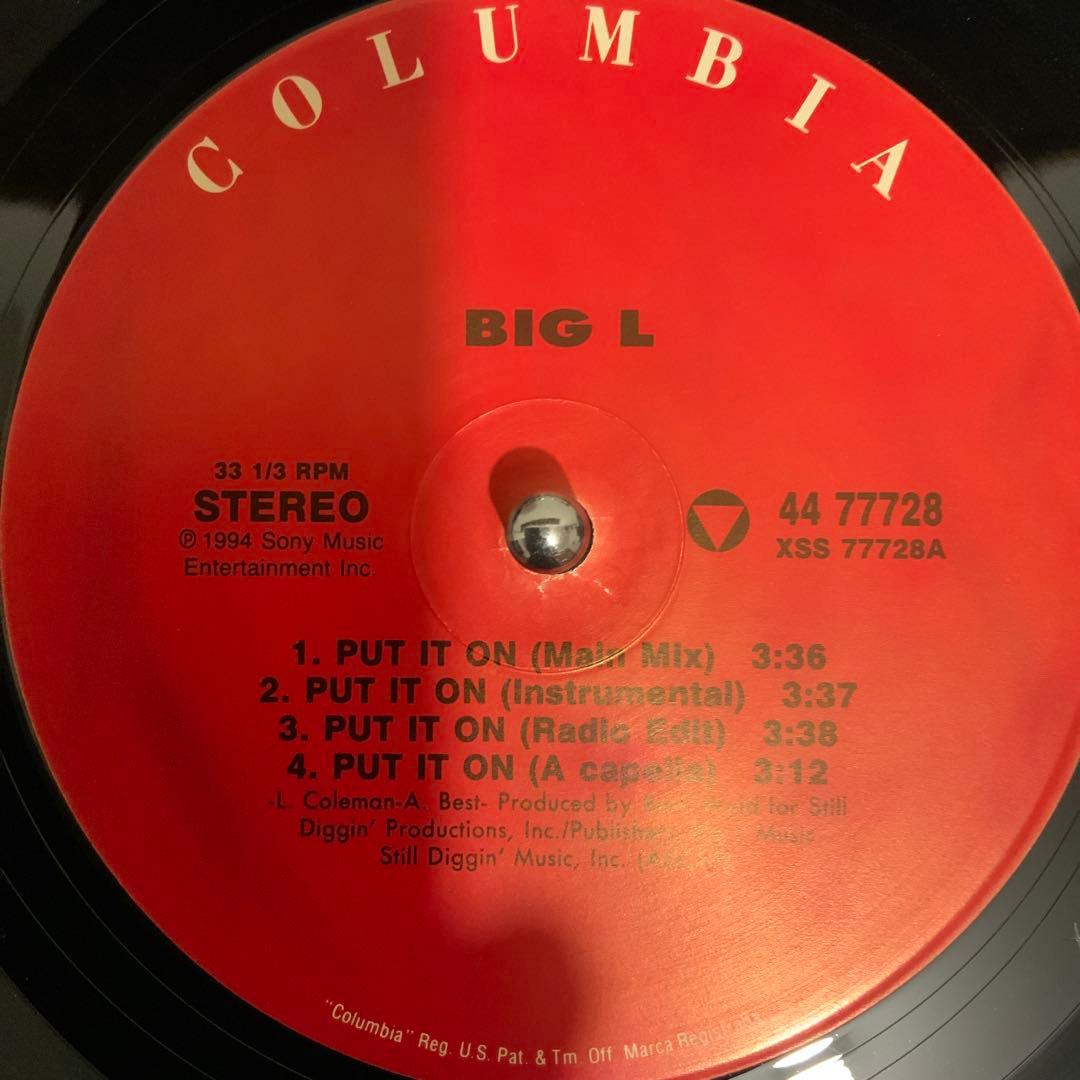 Big L - Put It On 12" Vinyl Record 1994 Hip Hop Classic Columbia