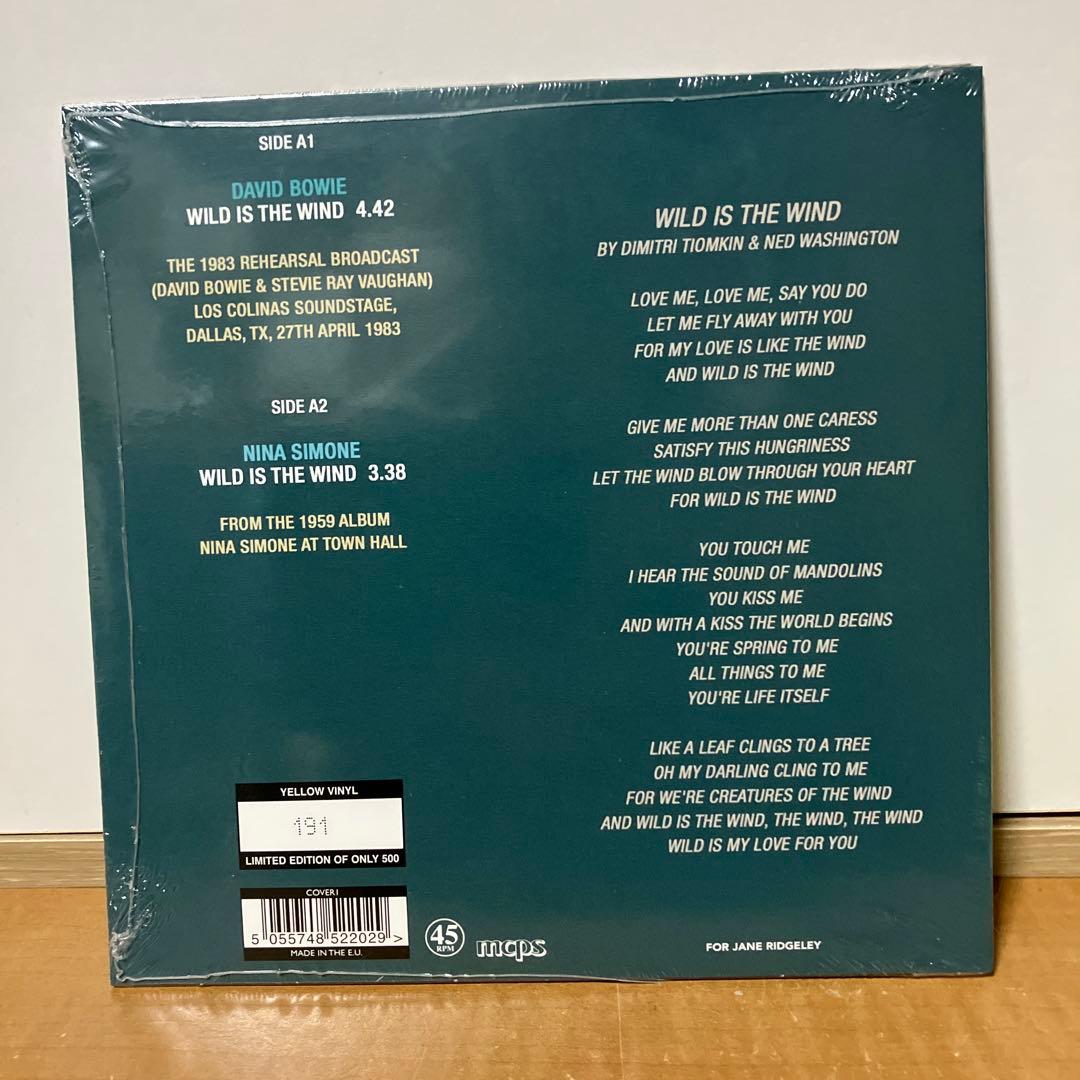 David Bowie Nina Simone Wild Is The Wind 7" Colored Vinyl Ltd Ed #191/500