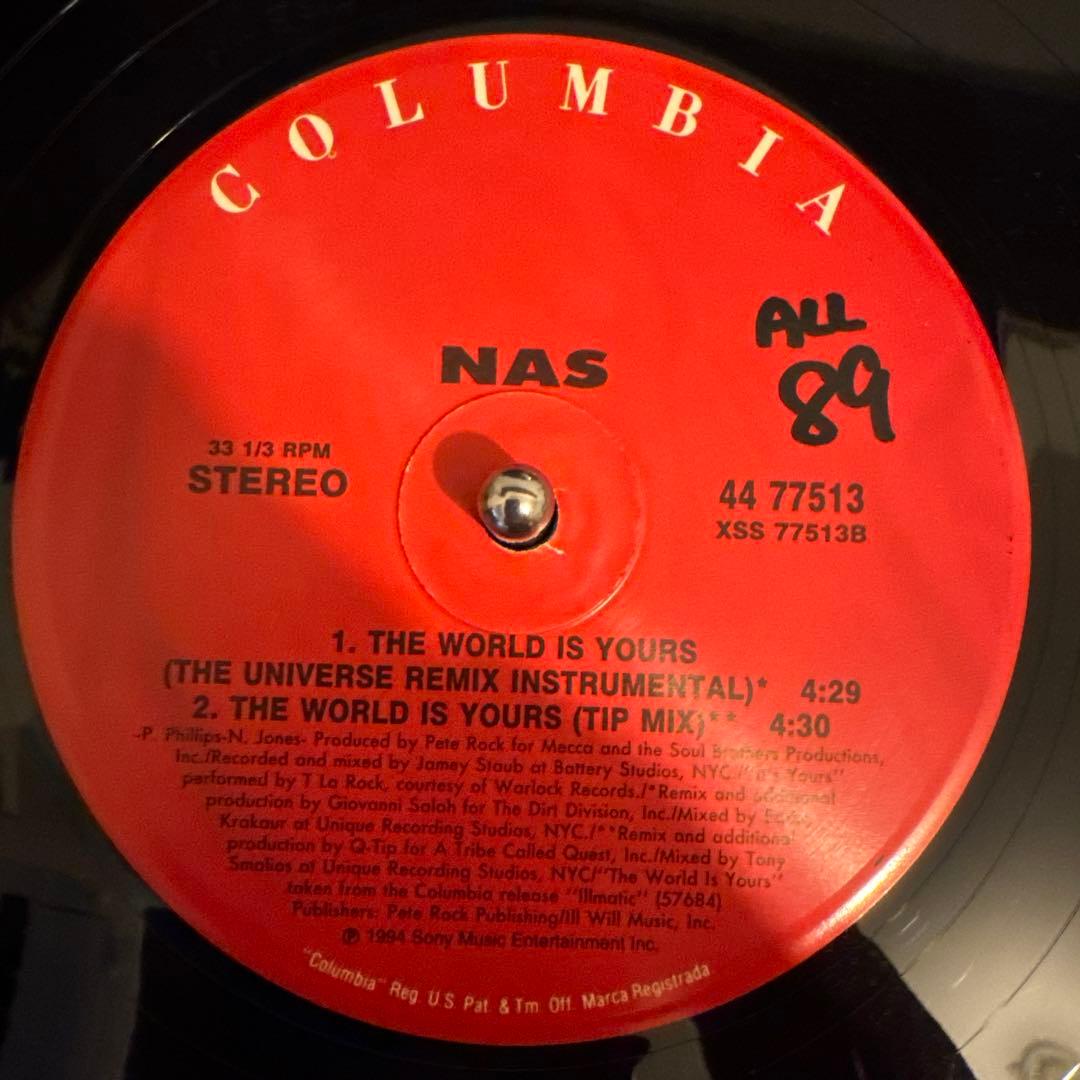 Nas - The World Is Yours 12" Vinyl Hip Hop Classic Pete Rock Q-Tip Remix