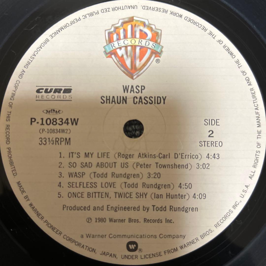 Shaun Cassidy - Wasp LP Vinyl 1980 Japan Todd Rundgren Production w/ Liner