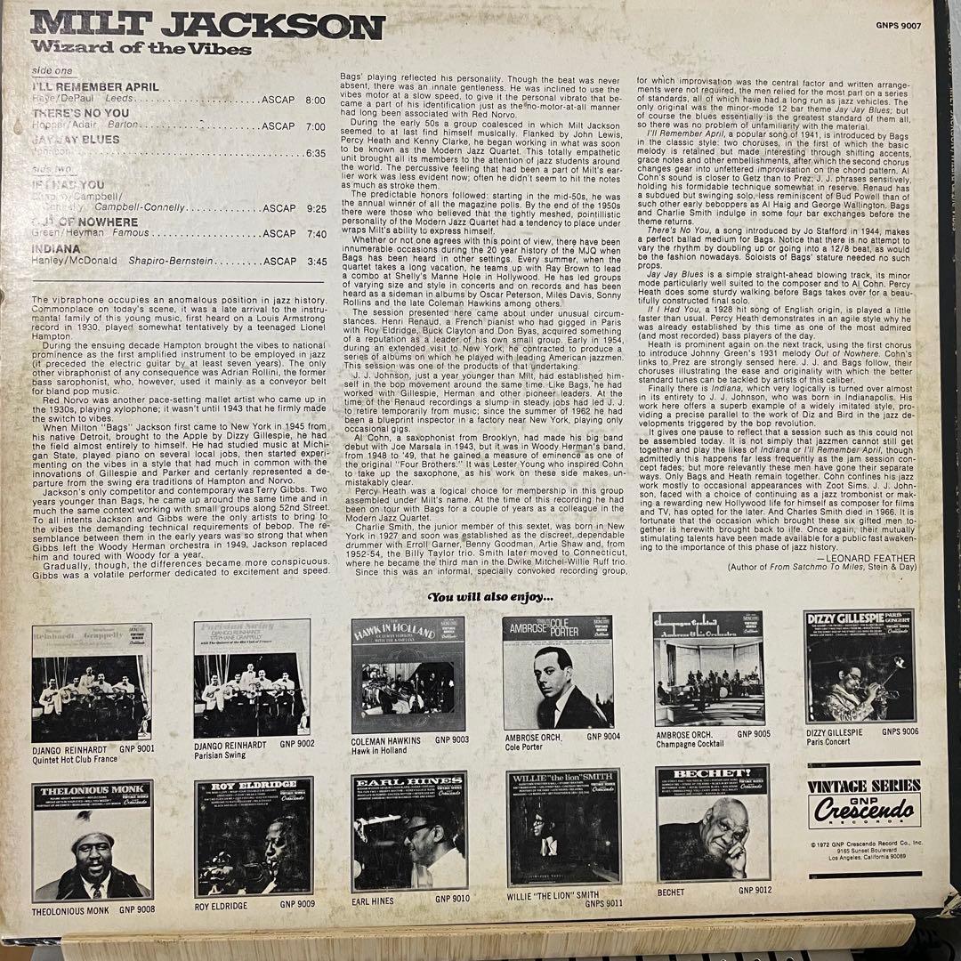 Milt Jackson - Wizard Of The Vibes - Vinyl LP Jazz Record GNP Crescendo GNPS 900