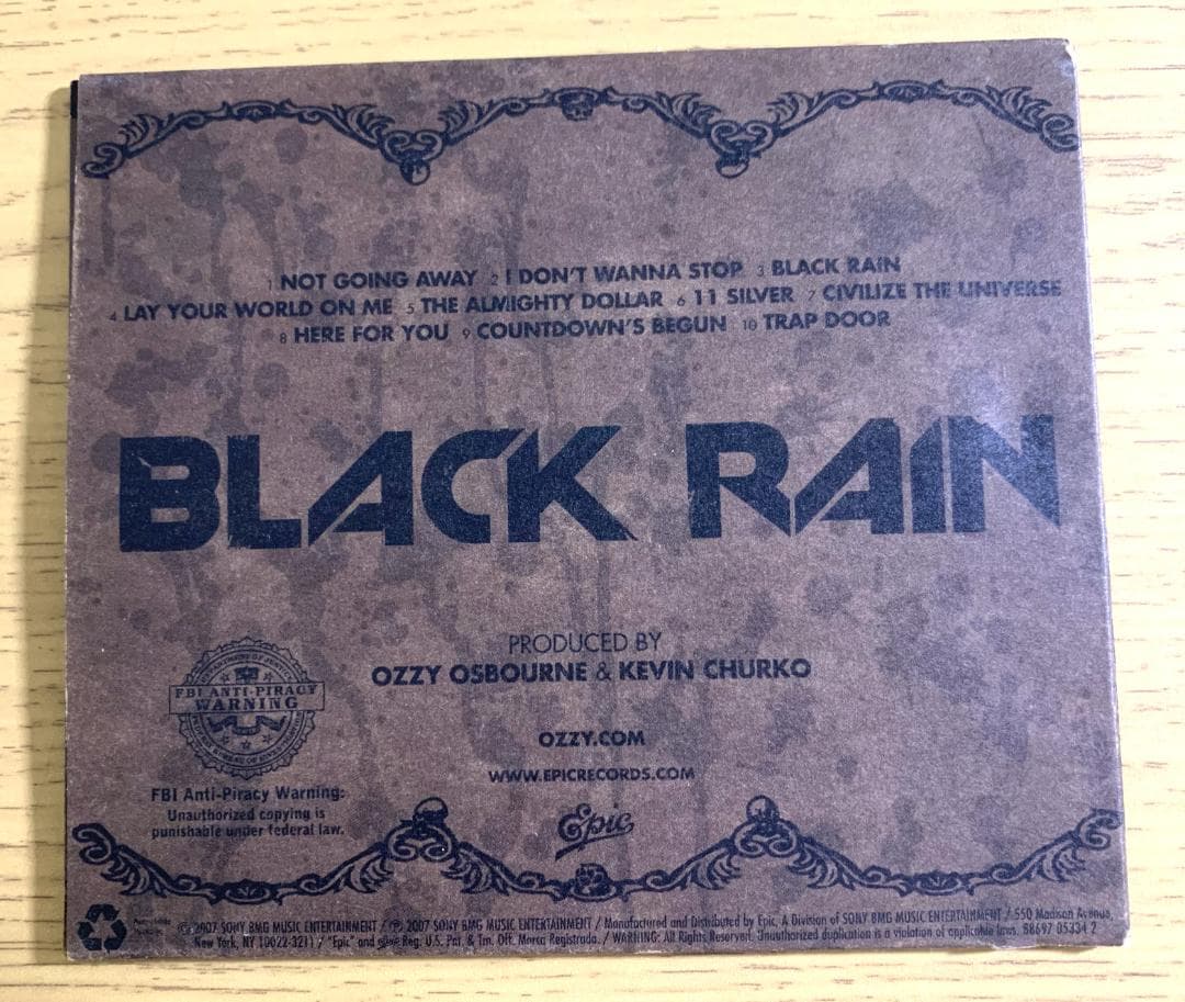 Ozzy Osbourne Black Rain CD US Press 2007 Paper Sleeve Edition