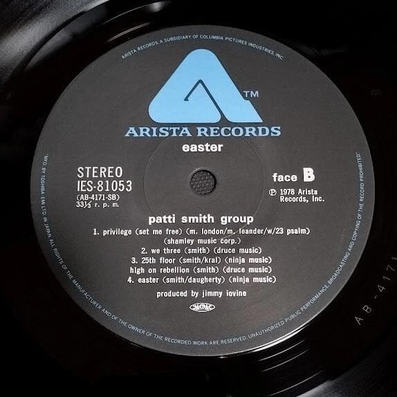 Patti Smith Group - Easter LP 1978 Japan Arista IES-81053 Vinyl With Obi