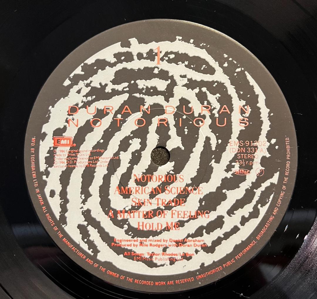 Duran Duran - Notorious, 1986 Japan Vinyl LP, Includes Obi, Nile Rodgers Product