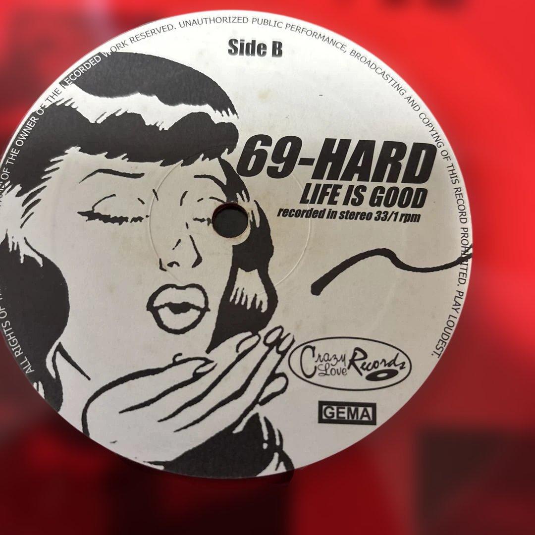 69-HARD Life Is Good LP Red Clear Vinyl Psychobilly Rockabilly Crazy Love