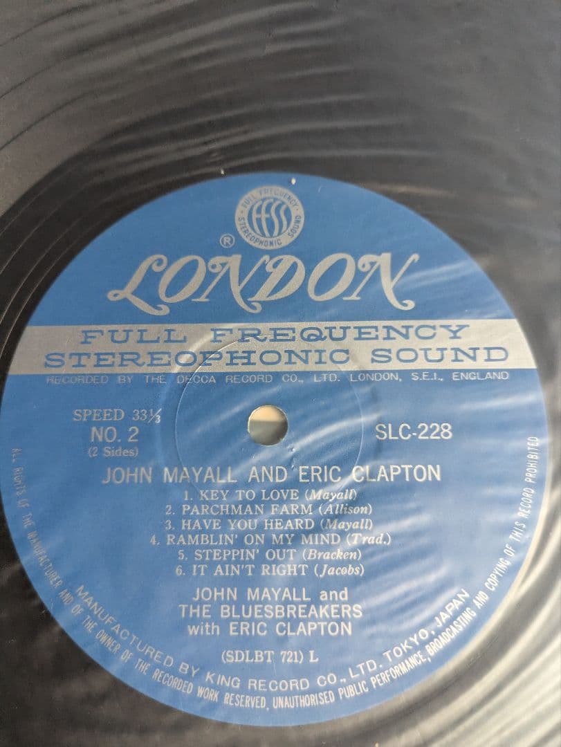 John Mayall & Eric Clapton Blues Breakers Vinyl LP Record Japan SLC 228 w/ Obi