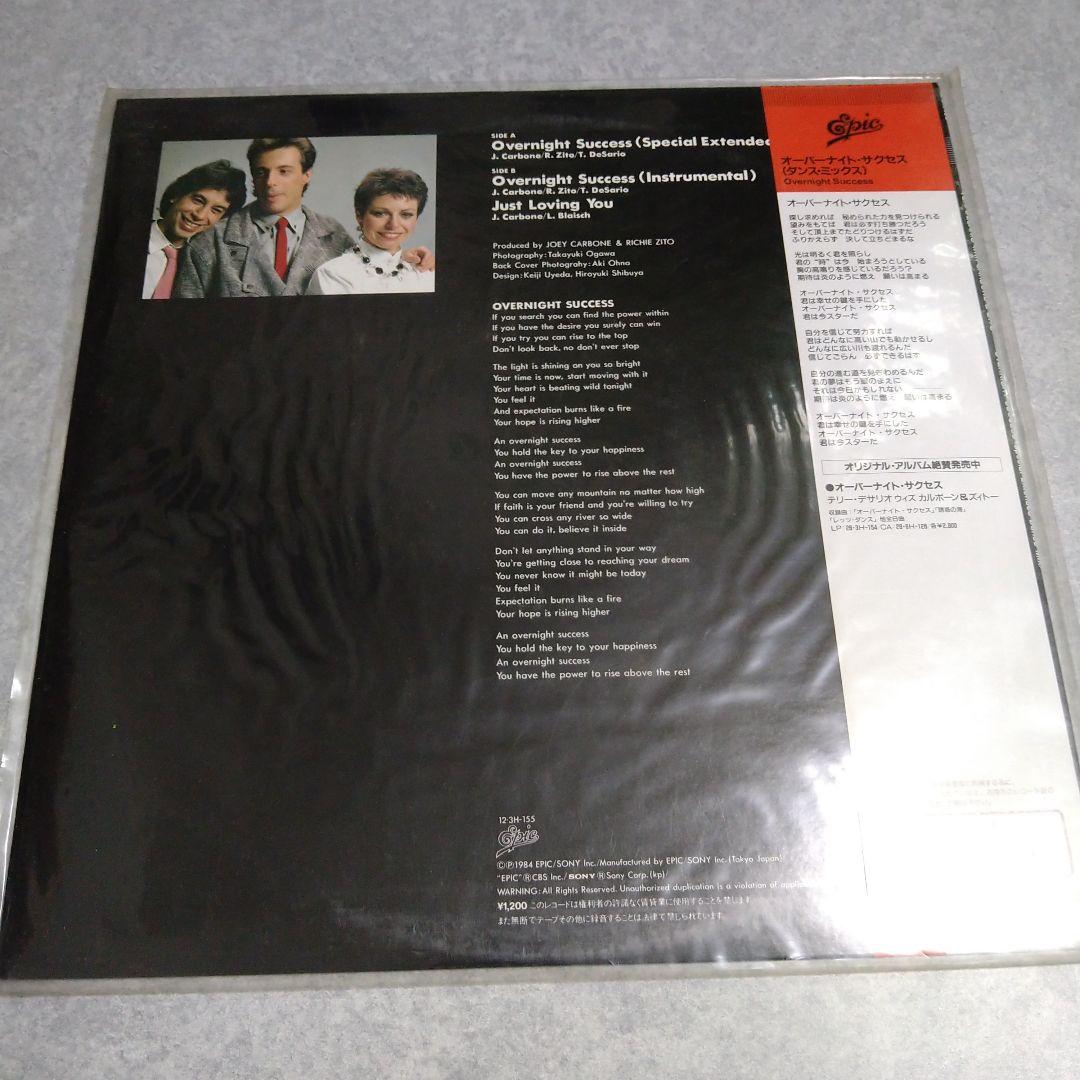 Teri Desario - Overnight Success 12" Vinyl Single Japan Obi Disco Dance Mix