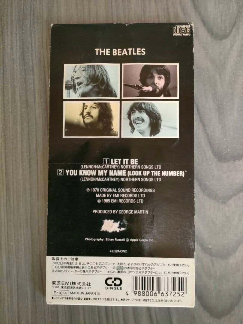 The Beatles Let It Be 8cm CD Single Japan Press XP10-2072 1989