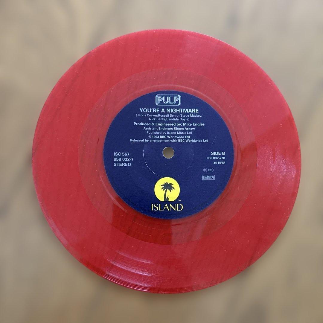 Pulp Lipgloss 7" Vinyl Record Red Vinyl ISC 567 Britpop Classic