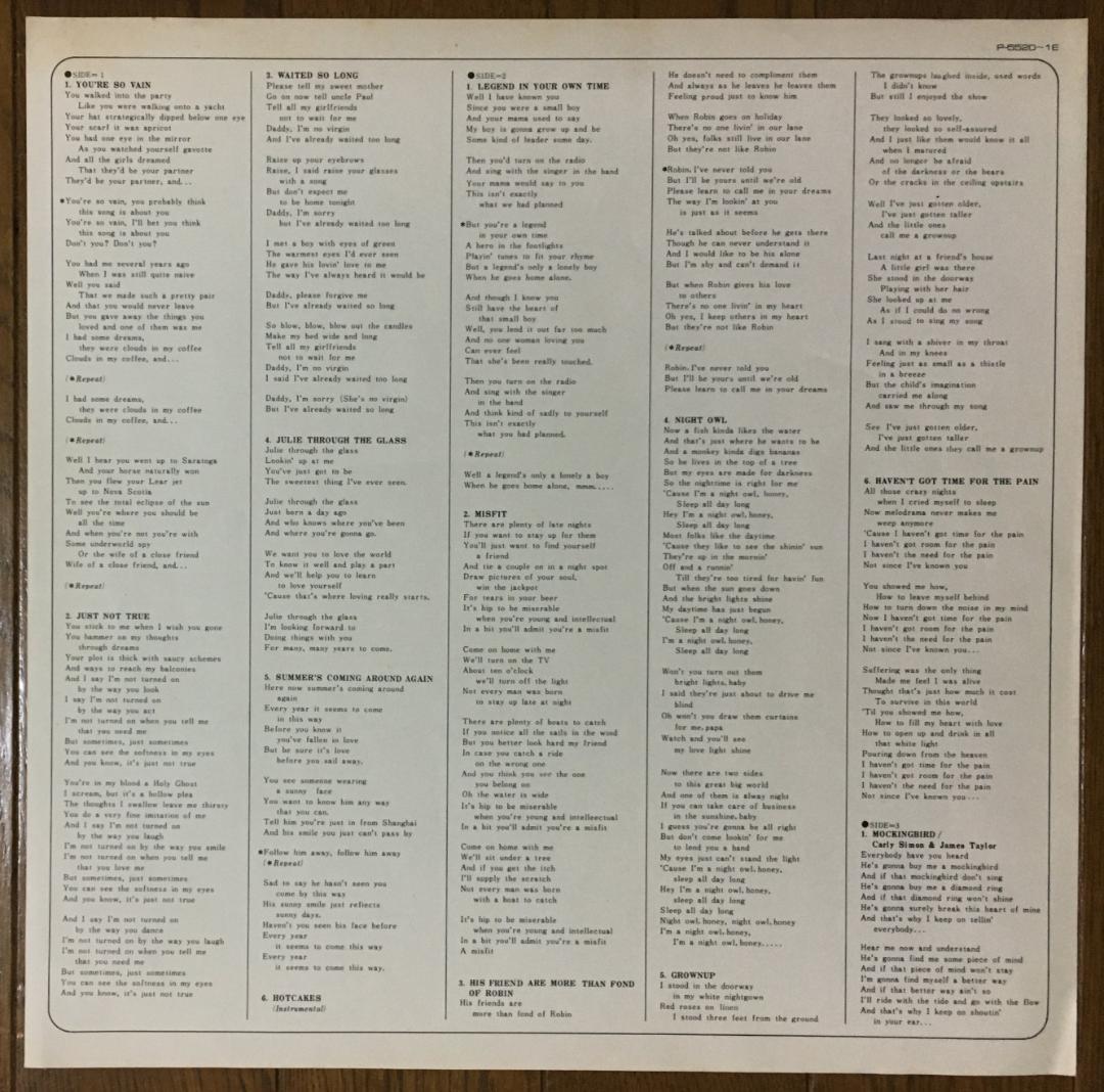 Carly Simon 2-LP Best Collection Japan Vinyl Record Compilation