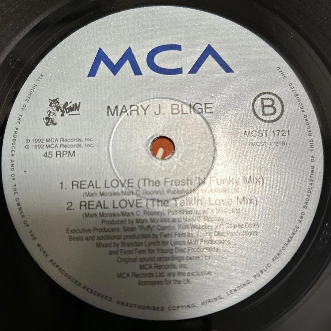 Mary J. Blige - Real Love 12" Vinyl Single 1992 MCA Records Hip Hop R&B