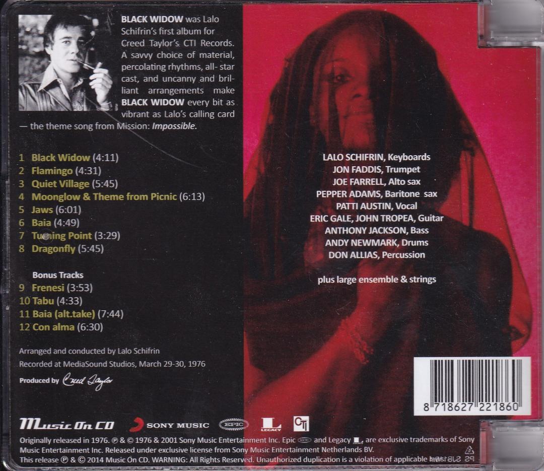 Lalo Schifrin - Black Widow CD Music On CD Edition Rare Jazz Funk 1976