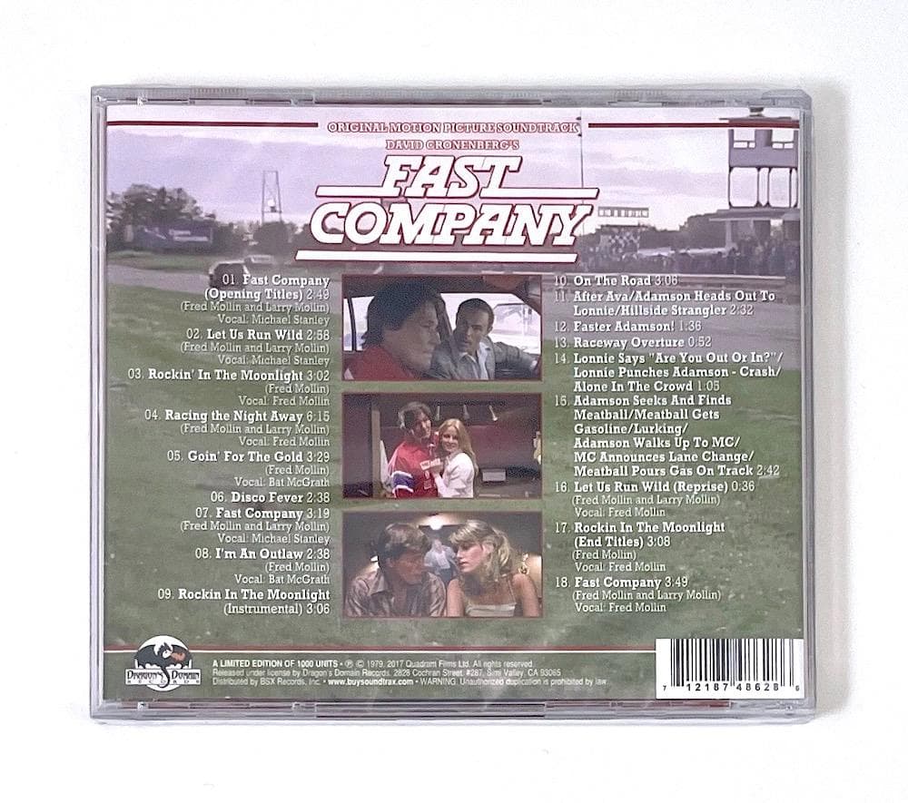 Fast Company Soundtrack CD - David Cronenberg Film - Limited Edition 1000 Units