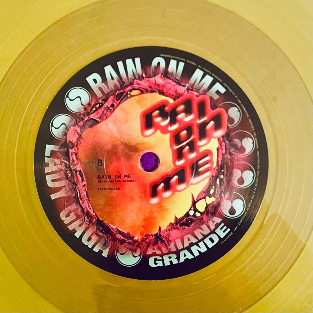 Lady Gaga & Ariana Grande - Rain On Me - 7" Translucent Yellow Vinyl US Pressing