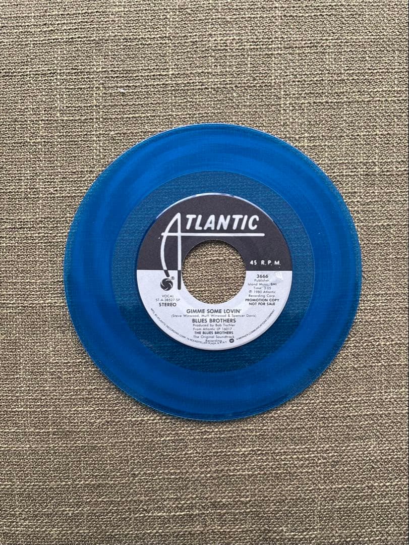 The Blues Brothers Gimme Some Lovin' 7" Single US 1980 Rare Clear Blue Vinyl