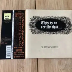 Sheridan / Price - This Is To Certify That... CD Japan Press Mini LP Obi