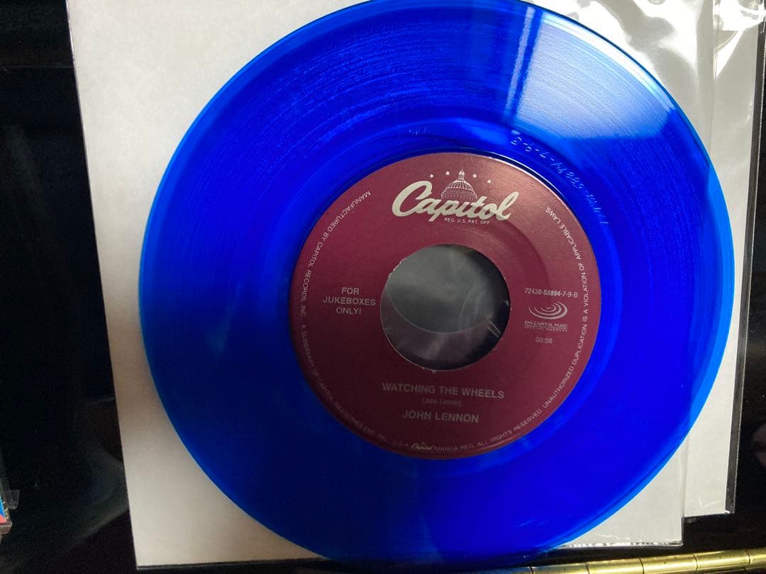 John Lennon (Just Like) Starting Over / Watching The Wheels Blue Vinyl 7" EP