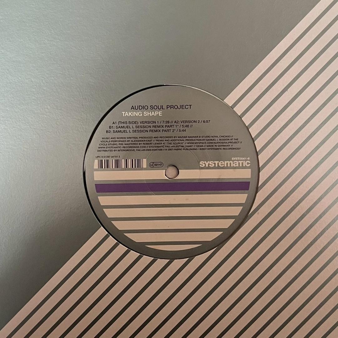 Audio Soul Project - Taking Shape 12" Vinyl Systematic 2007 Chicago House Techno