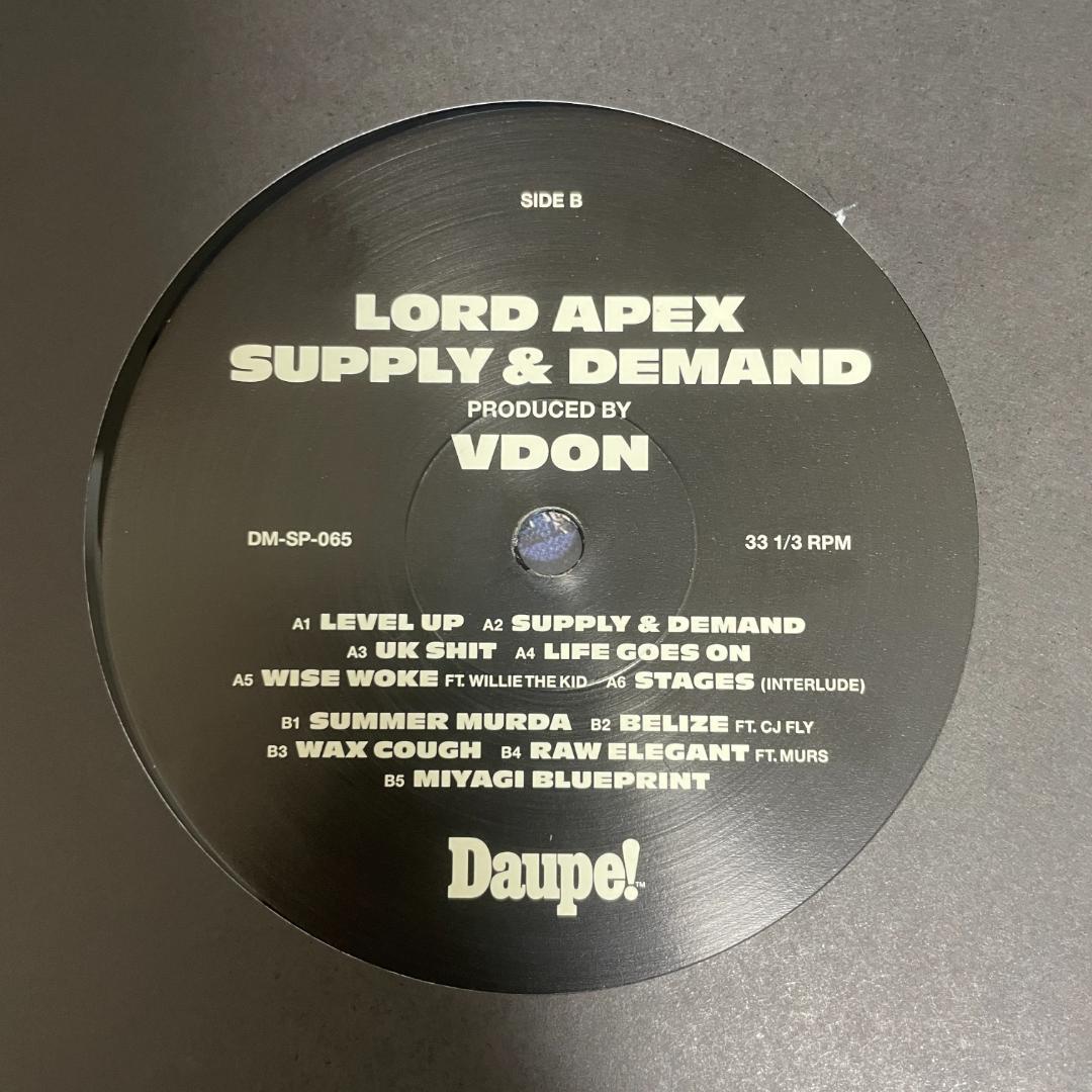 Lord Apex & V Don - Supply & Demand LP Vinyl Daupe! Hip Hop UK Import