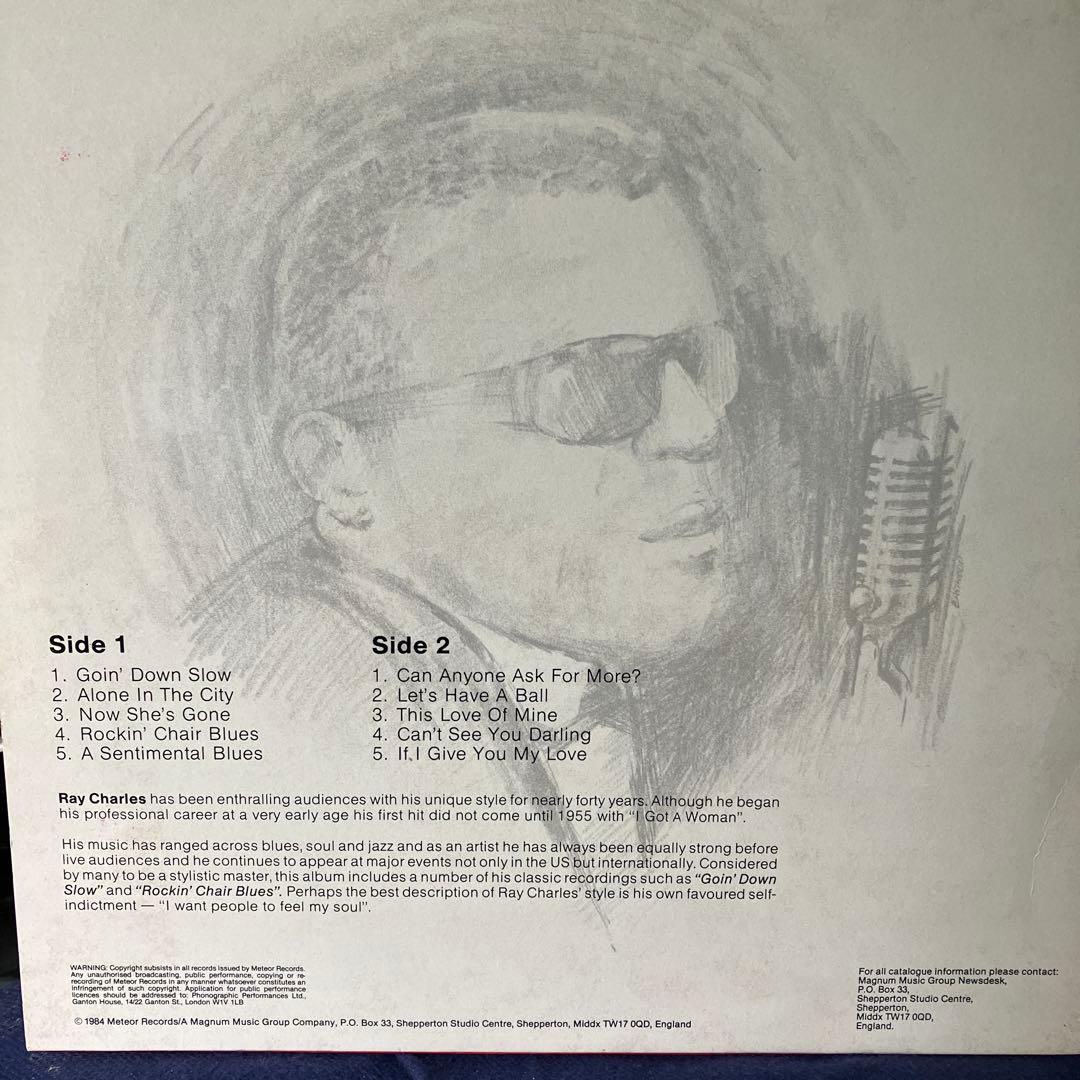 Ray Charles - Goin' Down Slow LP 1984 Blues Jazz Vinyl Album
