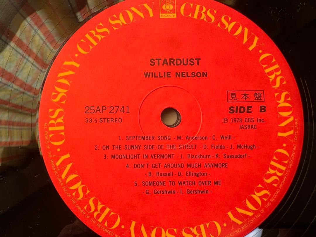 Willie Nelson Stardust Vinyl LP Sample Pressing Japan 1978 CBS/Sony 25AP 2741