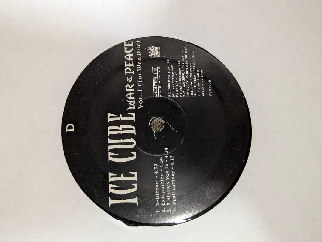 Ice Cube - War & Peace Vol. 1 (The War Disc) 1998 2LP Vinyl West Coast Hip Hop