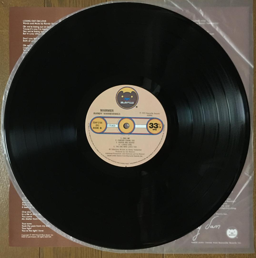 Randy VanWarmer Warmer LP 1979 Japan Press AOR Just When I Needed You Most