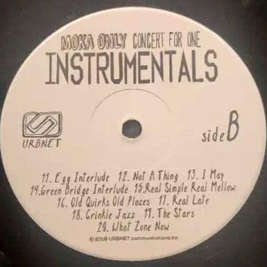Moka Only - Concert For One Instrumentals Vinyl LP Canada Hip Hop Underground
