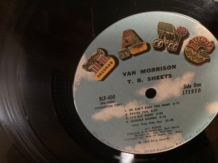 Van Morrison - T. B. Sheets Vinyl LP US Original PROMO COPY Bang BLP-400 Rare