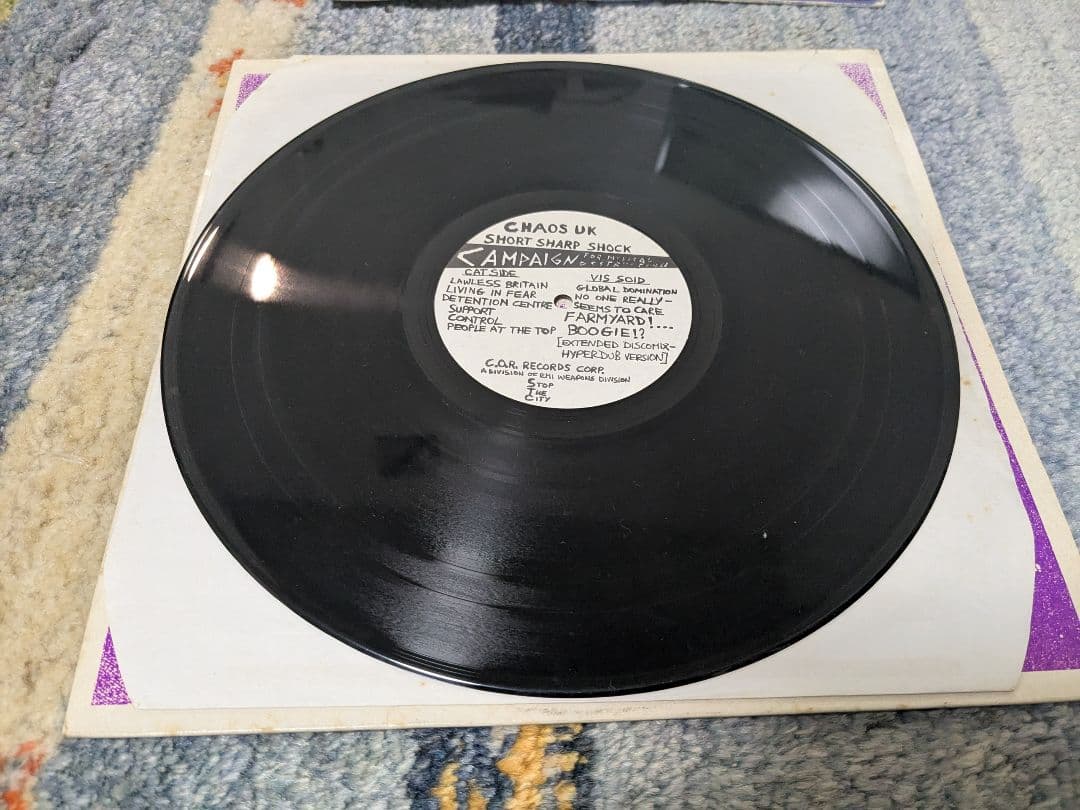 CHAOS U.K. Short Sharp Shock LP Vinyl Record UK Punk Hardcore C.O.R. Records